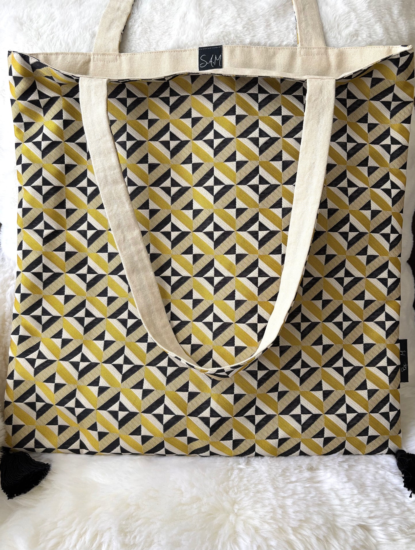 Tote bag grand modèle (modèle géométrie)