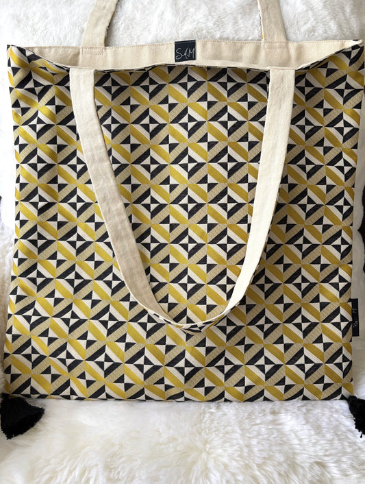 Tote bag grand modèle (modèle géométrie)